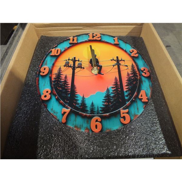 8" Acrylic Lineman Dad Wall Clock