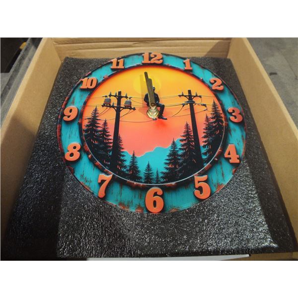 8" Acrylic Lineman Dad Wall Clock