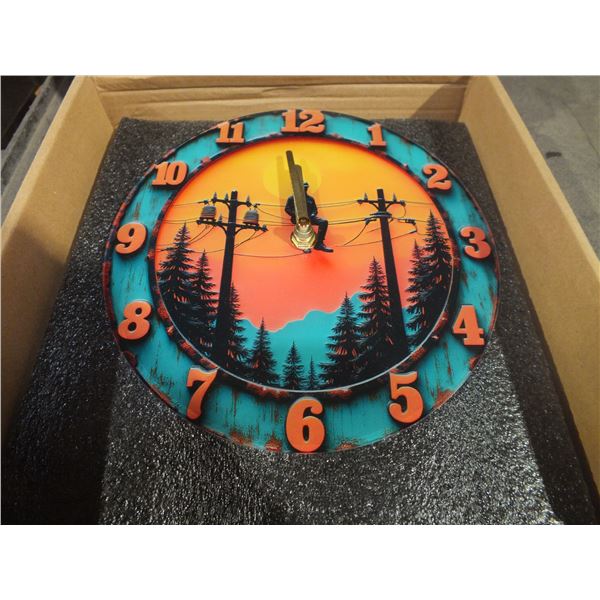 8" Acrylic Lineman Dad Wall Clock