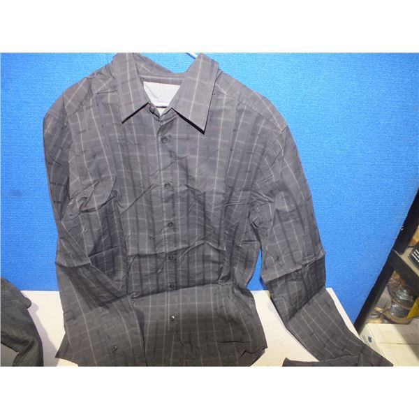 Large Mens Black Long Sleaved Dress Shirt