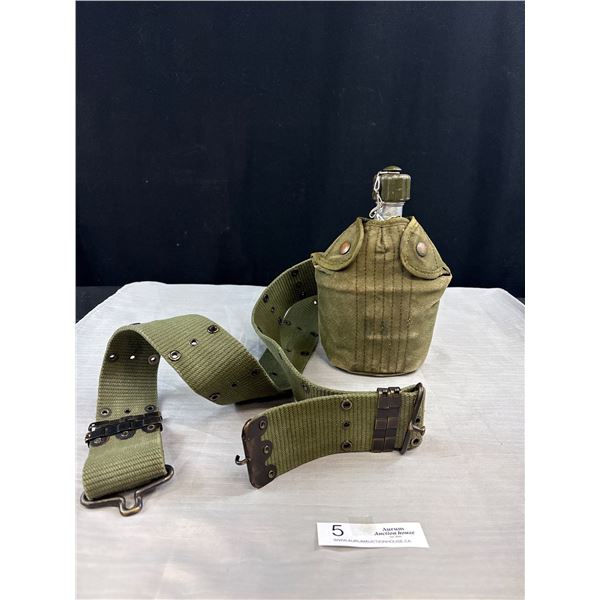 Vintage US Military Soliders Canteen With Belt