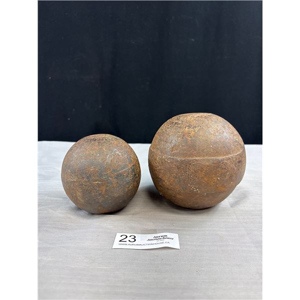 2 HEAVY Antique Cannonballs from Southern Saskatchewan