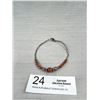 Image 1 : Liquid Silver Navajo Bracelet Goldstone Beads C.1970