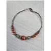 Image 2 : Liquid Silver Navajo Bracelet Goldstone Beads C.1970