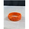 Image 3 : Exquisite Carved Antique 1920s High Relief Coral Celluloid Bangle Fabulous!