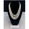 Image 1 : Very Rare Faceted White Aurora Borealis Crystal Graduated Bead Necklace C.1950 Quality
