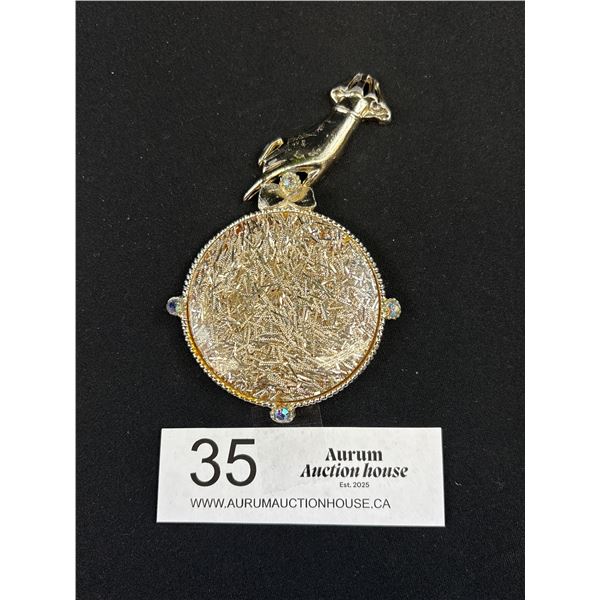 Vintage C.1950's Confetti Lucite Hand Motif Mirror Excellent!