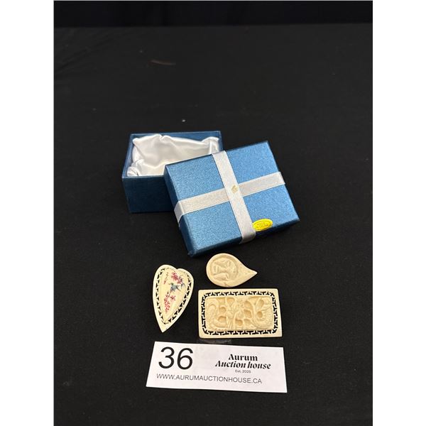 Assorted Antique Ivory Brooch Lot Quality!