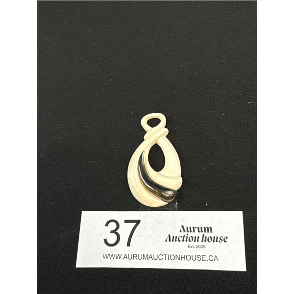 Large Fine Quality Genuine Long Sterling Silver Pendant Marked 925 Artist Piece C.1980