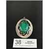 Image 1 : Massive C.1970's Silver Pendant Turquoise Stone Gorgeous