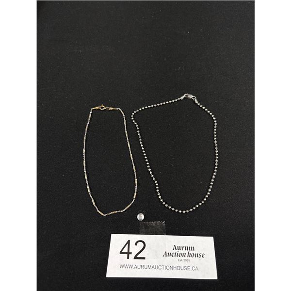 2x Sterling Silver Ankle Bracelet Marked 925