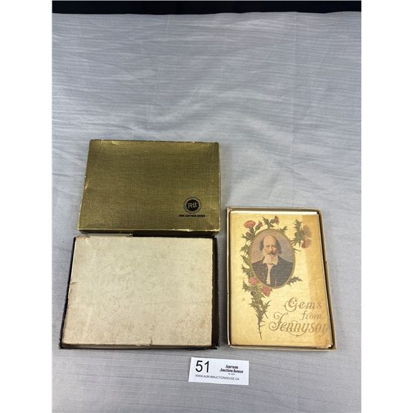 Late 1800s 'Gems from Tennyson Book- Xmas Gift w/Original Box