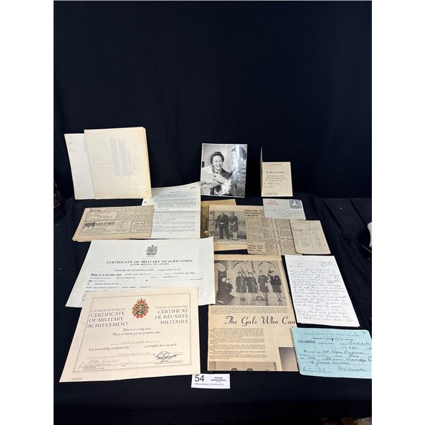 Vintage Military Related Ephemera - Certificates, Letters, Misc