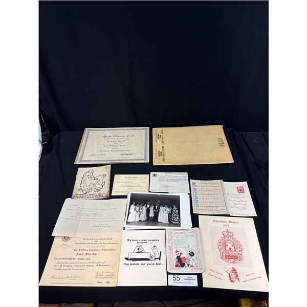 Vintage Ephemera - Certificates, Invitations, Greeting Cards, Etc