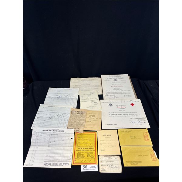 Vintage Mainly Military Ephemera - Certificates, Pay Books, DND Cards, Attendance Registers, Etc