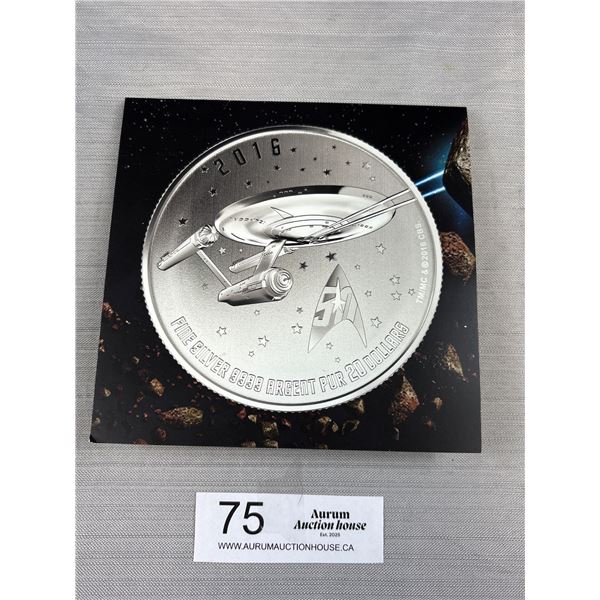 2016 Canadian Mint Fine Silver .9999 $20 Coin Star Trek in Holder