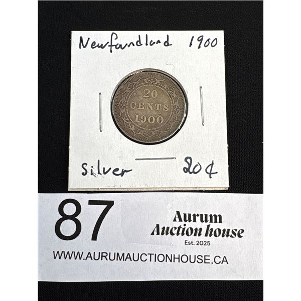 1900 Newfoundland Silver 20 Cent Coin