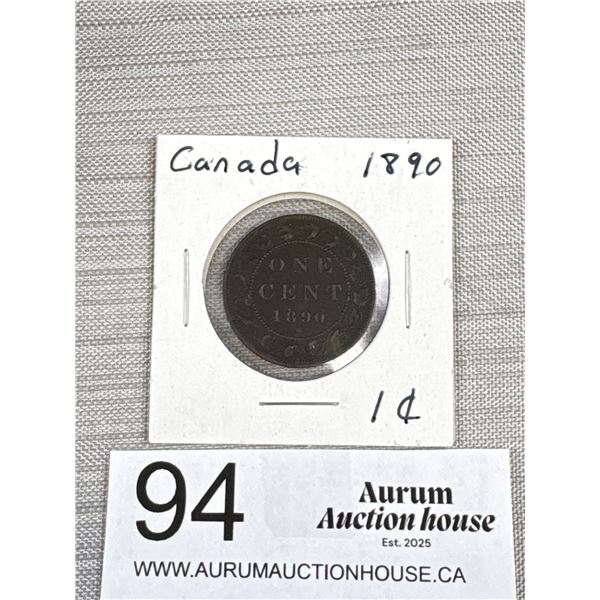 1890 Canada 1 Cent Coin