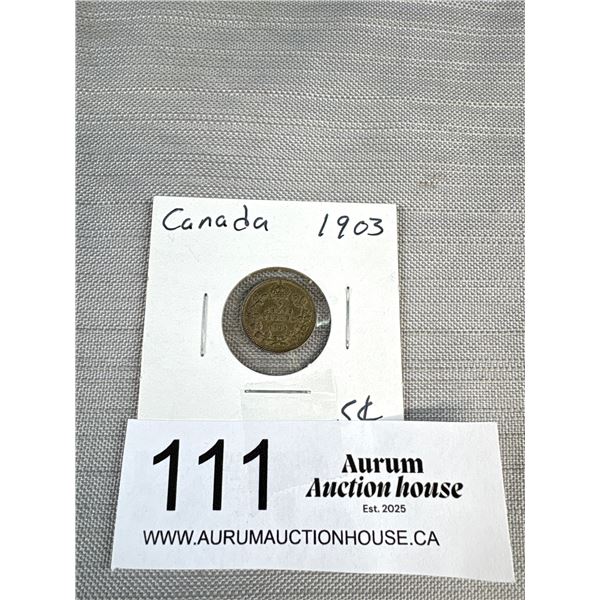 A 1903 Canada Silver 5 Cent Coin