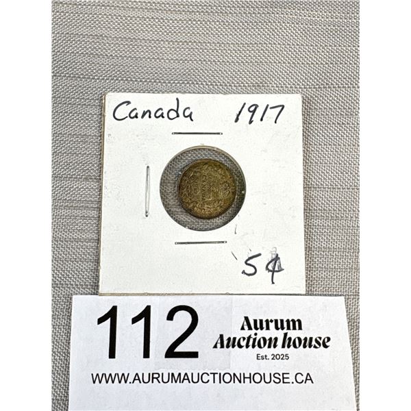 A 1917 Canada Silver 5 Cent Coin