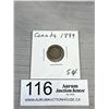 Image 1 : An 1899 Canada Silver 5 Cent Coin