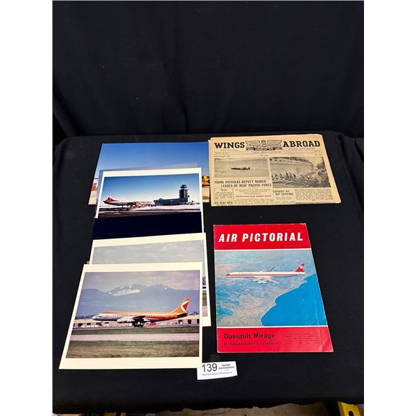 Vintage Lot of Royal Canadian Airforce WW2 Newspapers + Air Canada Magazine