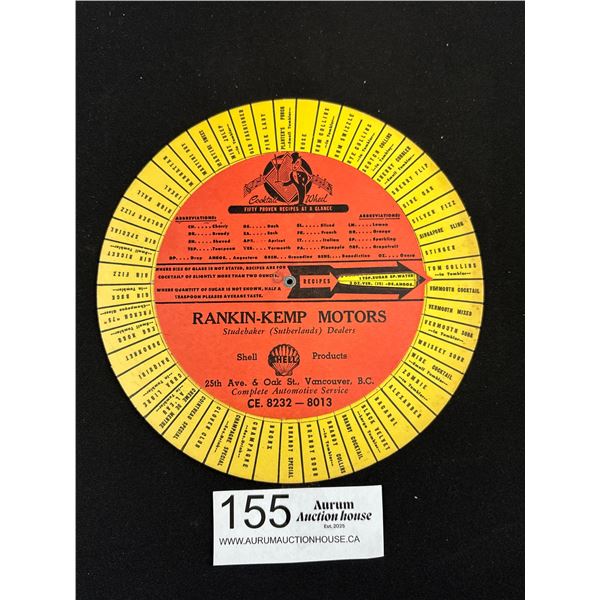 Vintage Rankin - Kemp Motors (Vancouver) Cocktailwheel