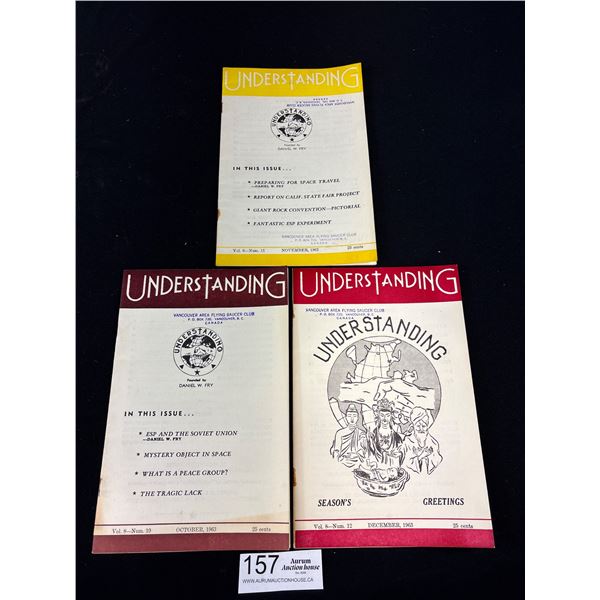 3 1963 Flying Saucer Magazines "Understanding" (Vanc Flying Saucer Lewis)