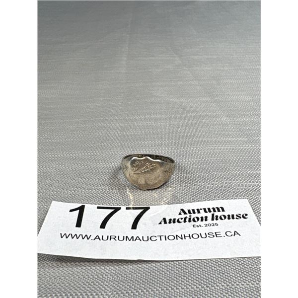 Mens Signet Ring Marked 22k on Sterling Silver
