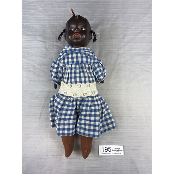 15" Reliable Black Topsy Doll. Composition Head and Hands, Cloth Body