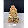 Image 1 : Vintage Celluloid Doll in Original Beaded Cap and Dress, 8" Total Length