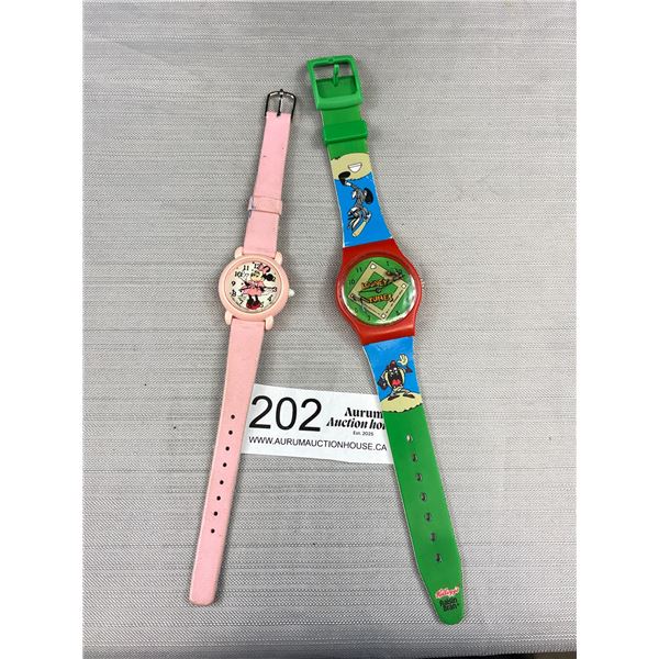 Collectible Kellogg's Looney Tunes Watch Together with Lorus Disney Minnie Mouse Watch