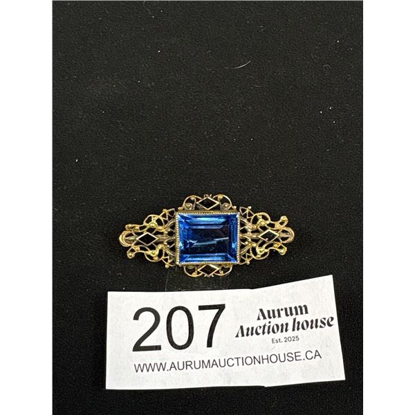 Edwardian Gold Tone 2" Filagree Brooch