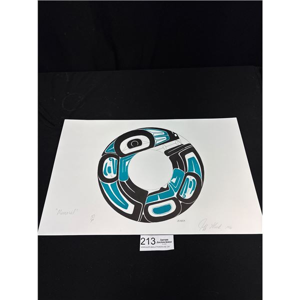 Very Nice 17" x 11" West Coast Native Print Signed