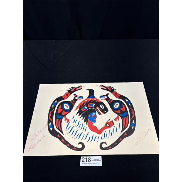 Very Nice 17" x 11" West Coast Native Print Signed by Artist