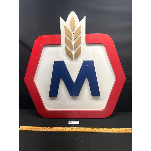 28" Tall 1960's Molson Canadian Aluminum Sign Off a Montreal Distillery