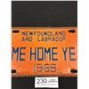 Image 2 : 1966 Newfoundland Come Home Year License Plate