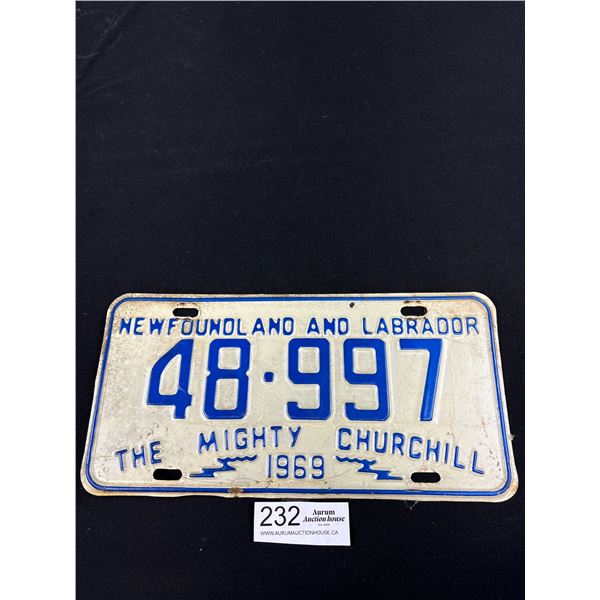 1969 Newfoundland License Platee