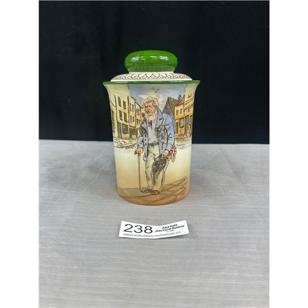 Antique Royal Daulton Dickens Old Peggoty Tobacco Jar with Lid