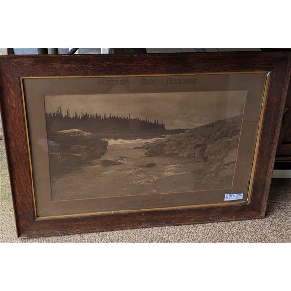 Vintage Framed Hudson Bay Railway Photo Waterworks Nelson River NO SHIPPING