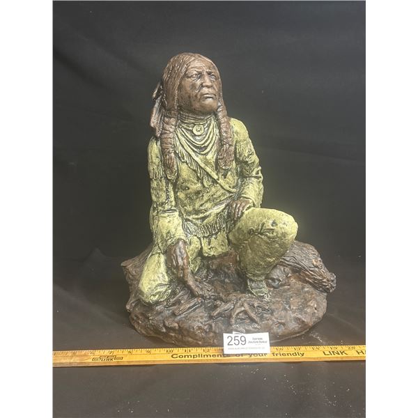 Concreate Native Indian Yard Art 17" Tall NO SHIPPING