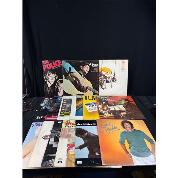 Lot of 15 Rock LPs, Police, Johnny Cash, Chicago, Toronto, The Fixx, J. Geils Band + 9
