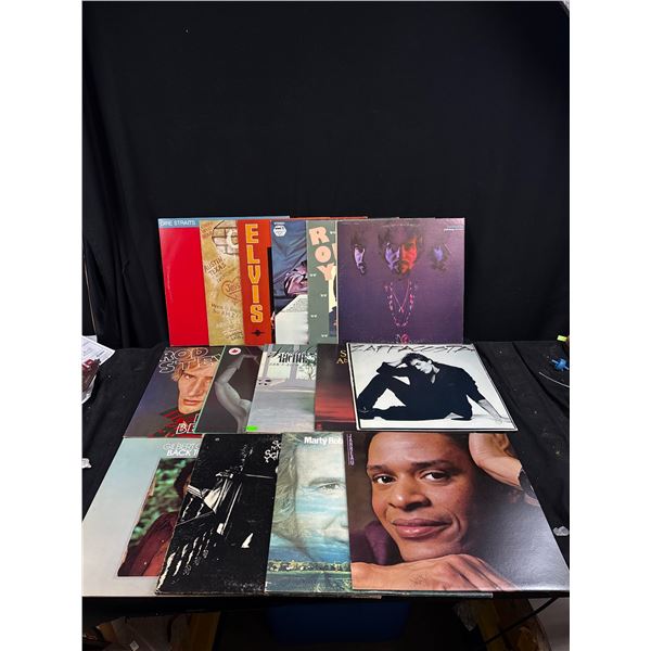 Lot of 15 Rock Lps, Dire Straits, Waylon Jennings, Elvis Presley, Fats Domino, Roy Orbison, Johnny R