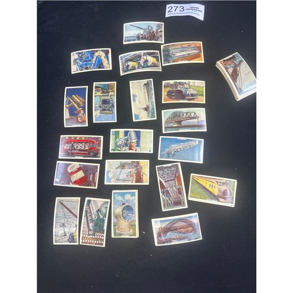 Near Set of 50 "The Mechanized Age" Godfrey Phillips Cigarette Cards (48 of 50) Missing #11 & #23