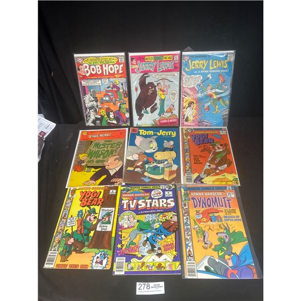 Lot of 9 Vintage Comics Dennis the Menance #1, 4 Hannah Barbera,1 Bob Hope, 2 Jerry Lewis, 1955 #135