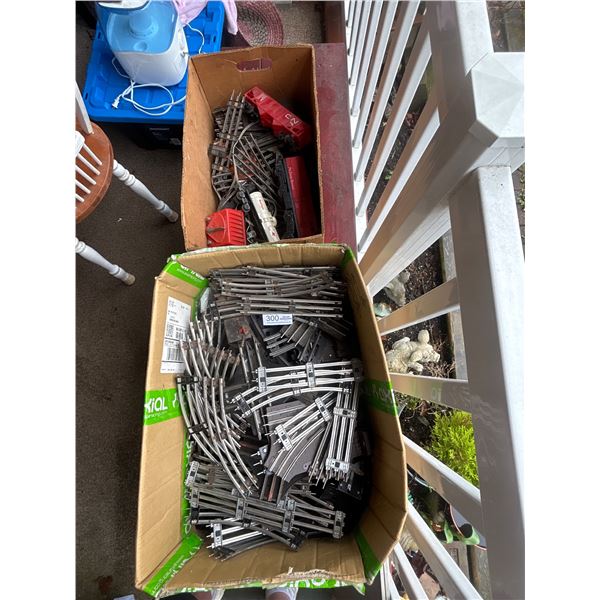 Large Lot of O- Gage Model Train Tracks + Locomotive Etc