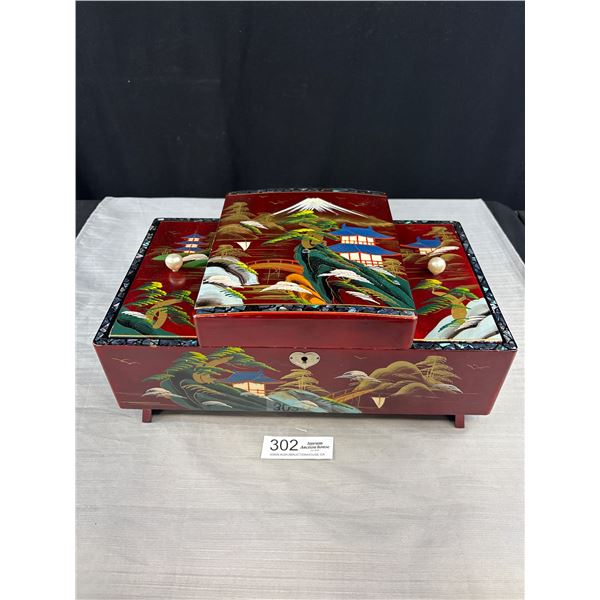 Red Lacquer Jewelry Box