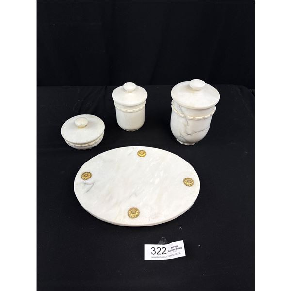 Marble Desk Set (White) 4x