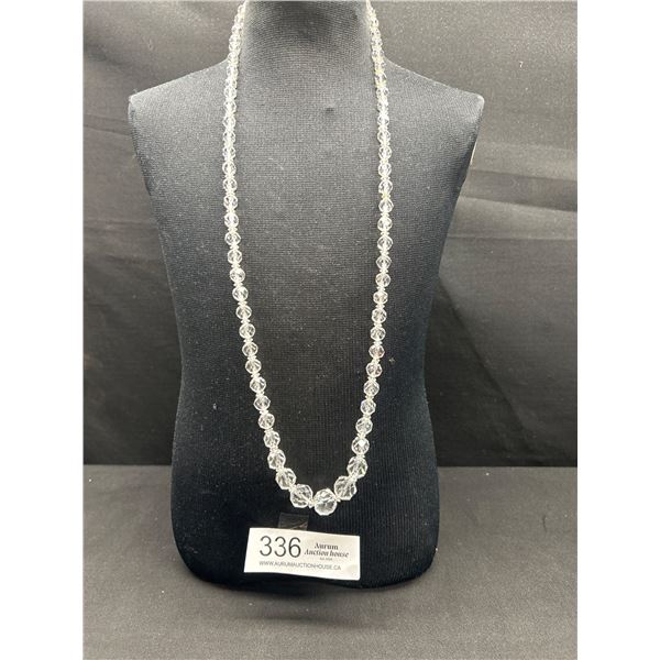 Antique Genuine Faceted Crystal Necklace Antique Clasp Marked 14K GF