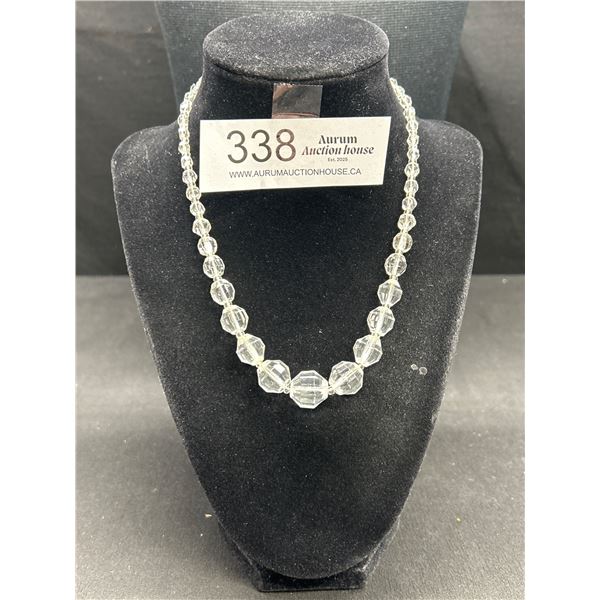 Quality Antique Faceted Crystal Necklace Signed Germany